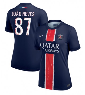 Paris Saint-Germain Joao Neves #87 Primera Equipación Mujer 2024-25 Manga Corta